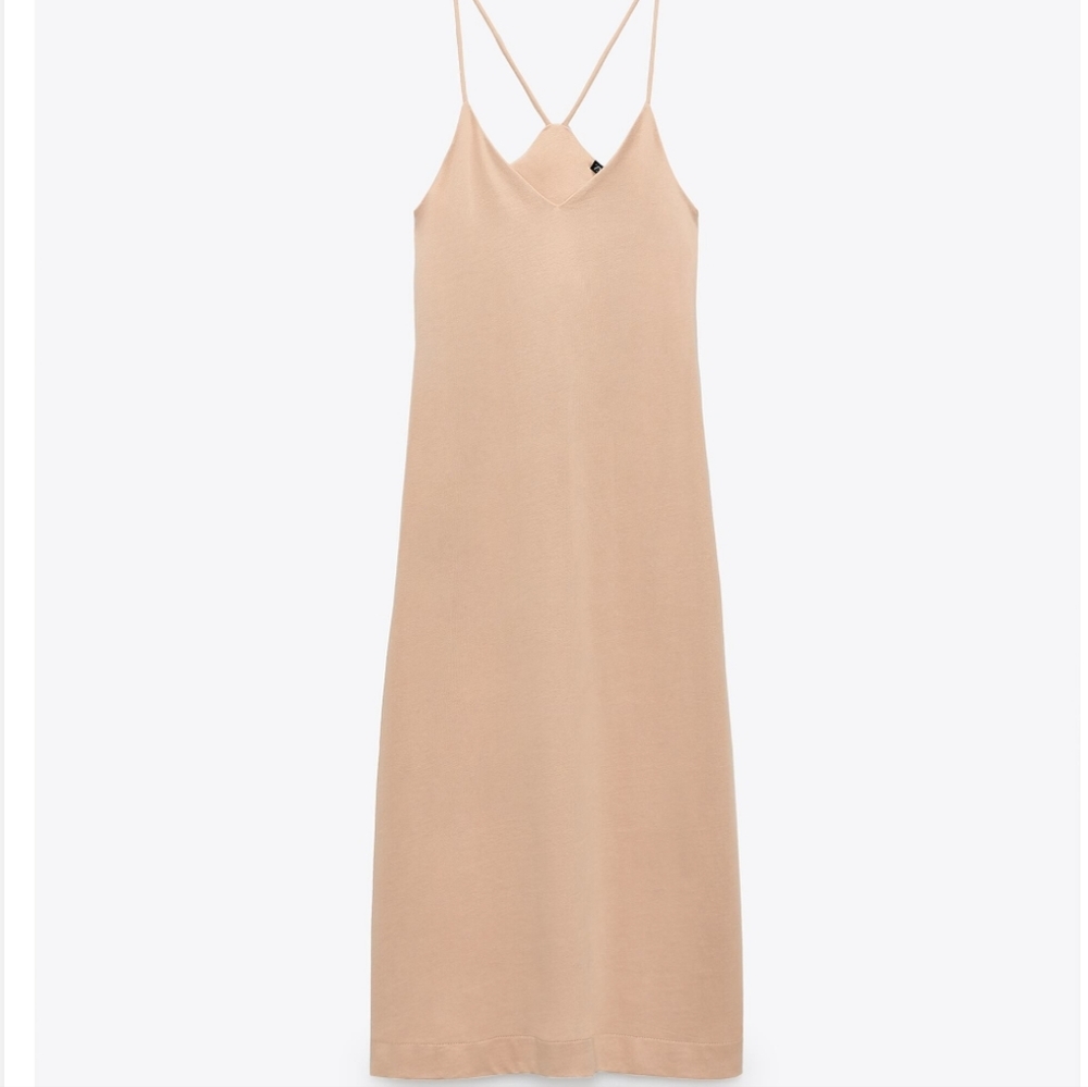 ZARA Basic Nude Strapy Dress Sz L